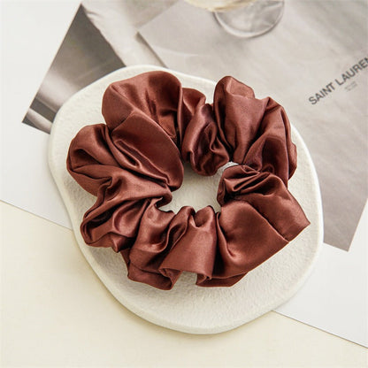 Women Silk Scrunchie Elastic Handmade Multicolor Hair Band Ponytail Holder Headband Hair Accessories 1PC Satin Silk Solid Colo