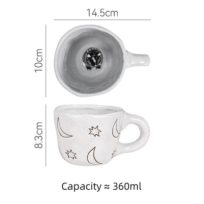 3D ceramic coffee cup with animal creativity and cute ceramic mug inside
