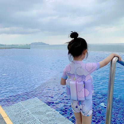 Baby swimsuit, cute cartoon girl buoyancy swimsuit, floating vest for children, baby survival swimsuit