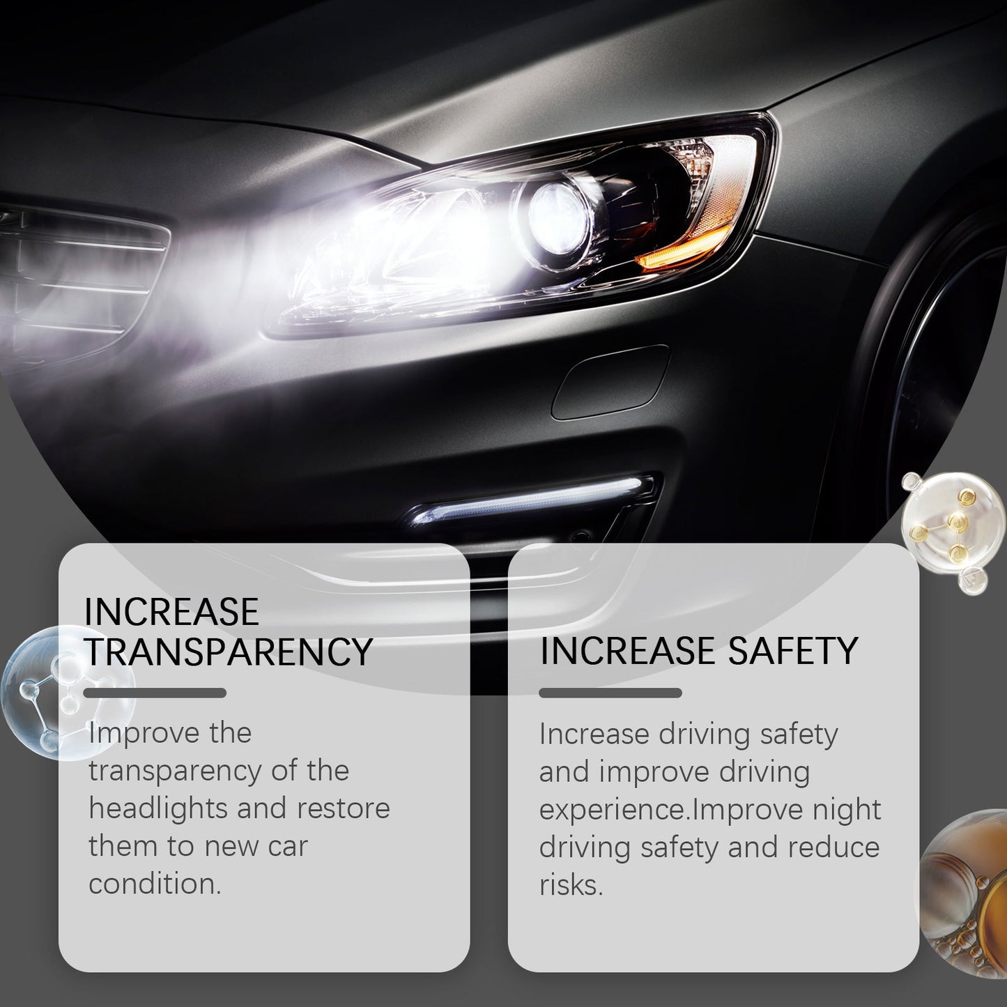Headlight Restoration Liquid For Car, Lamp Scratches Yellow Cleaning Plating Crystal Polishing Refurbishing Repair Agent
