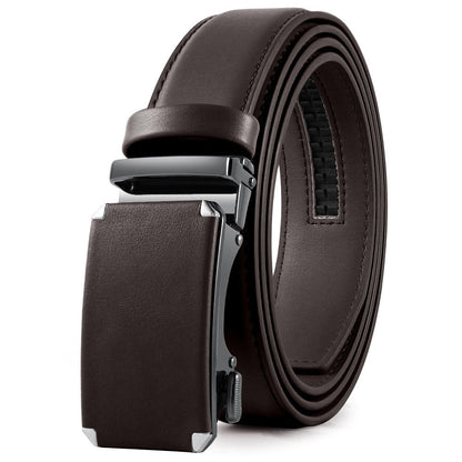 Men's Automatic Alloy Buckle Cowhide Belt