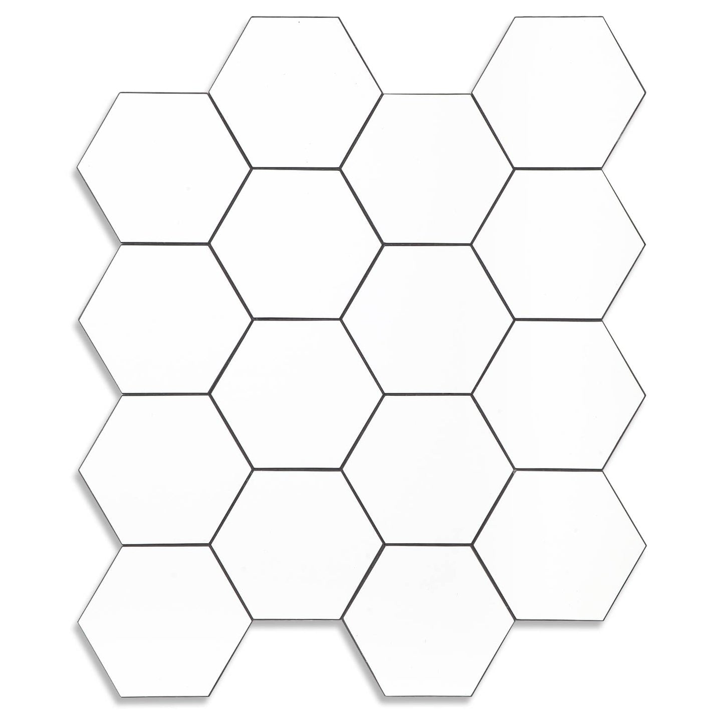Yipscazo Hexagon Peel Stick Backsplash Tile SPC Faux Marble Pure White 1 Sheet