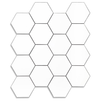 Yipscazo Hexagon Peel Stick Backsplash Tile SPC Faux Marble Pure White 1 Sheet