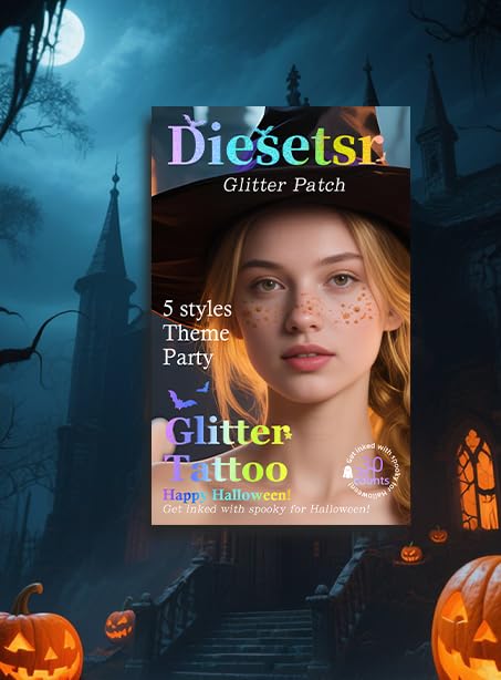 Diesetsr Face Glitter Freckles Temporary Tattoos Stickers Black 30 PCS