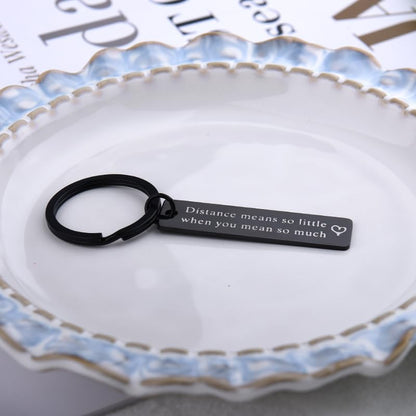 yaozeio Long Distance Relationship Keychain Gift for Couples Black Unisex