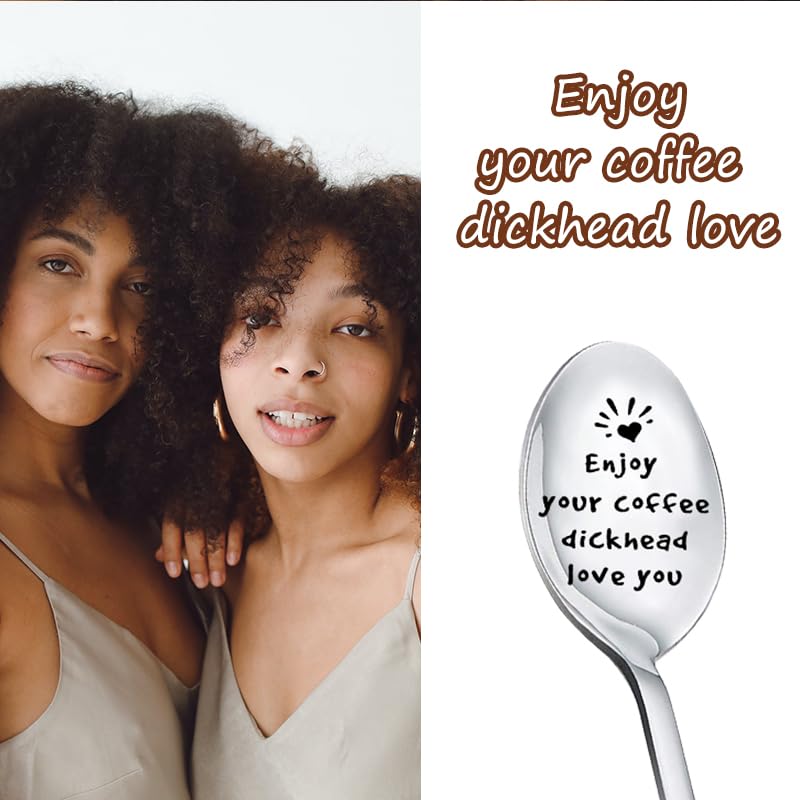 MXXGMYJ Funny Coffee Spoon I Love You Gift Silver for Men Couples Xmas