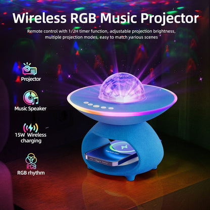 LED Dynamic Starry Sky Projector Light USB Bluetooth Speaker Atmosphere Light
