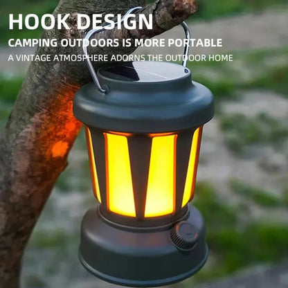 Outdoor solar rechargeable camping light, multifunctional LED strong light charging camping atmosphere tent light