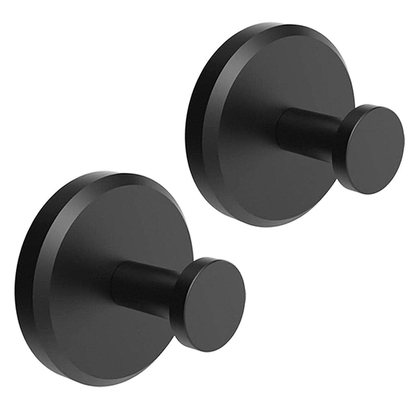 Homeshifters SUS 304 Stainless Steel Matte Black Suction Cup Hooks 2 Pc