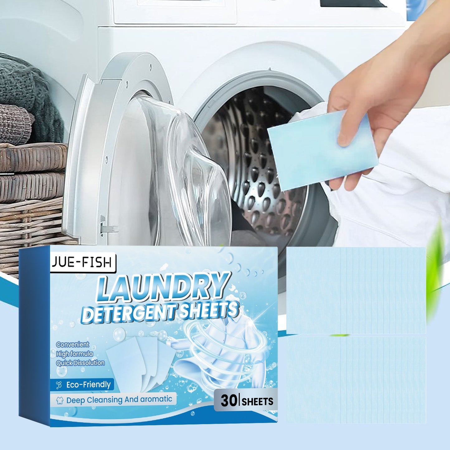 Laundry Detergent Sheets, Deep Cleaning Clothes Remove Oil Stains And Stains Lasting Fragrance Clothes Cleaning Tablets