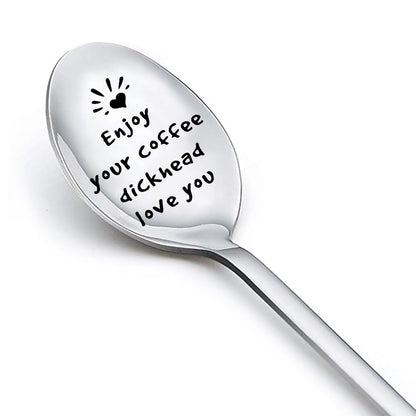 MXXGMYJ Funny Coffee Spoon I Love You Gift Silver for Men Couples Xmas