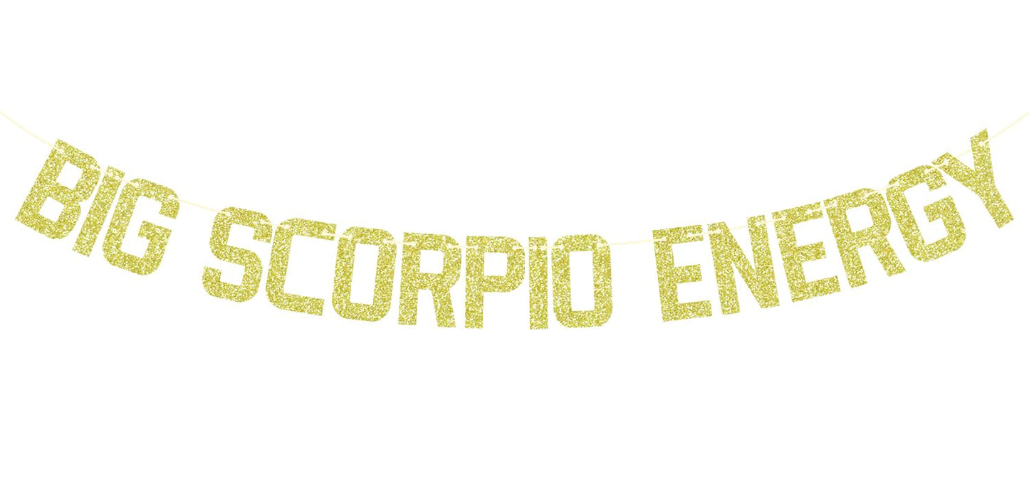 Zatain Big Scorpio Energy Banner Gold Horoscope Astrology Party Decor
