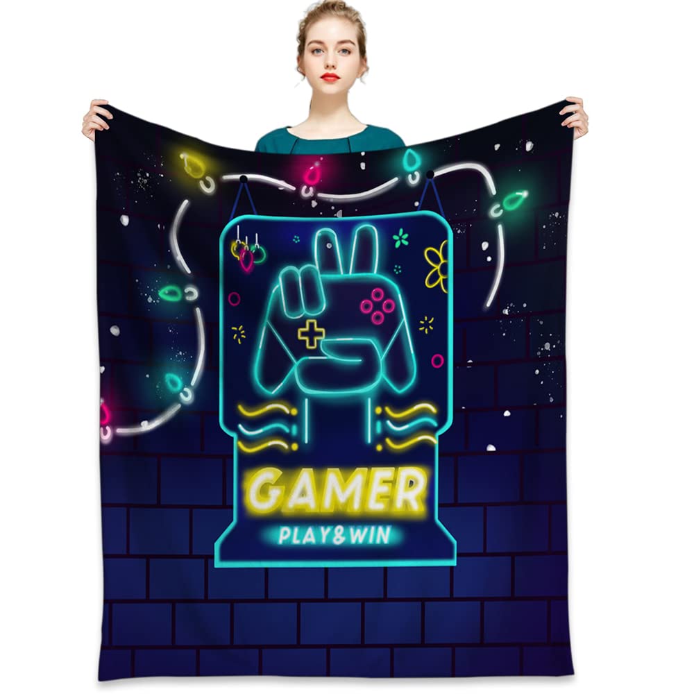Textattr20 Flannel Gaming Throw Blanket Soft Fleece 50x60 Inches Mt-01