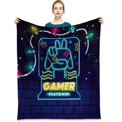 Textattr20 Flannel Gaming Throw Blanket Soft Fleece 50x60 Inches Mt-01