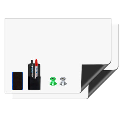 JINGZHAN Self Adhesive Magnetic Sheet 12x17 White 2 Pack Dry Erase Board