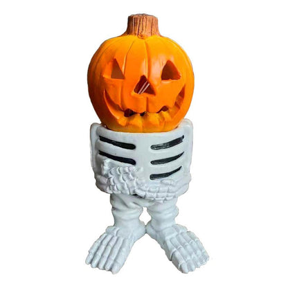 Halloween gift pumpkin knight garden ornaments decorative luminous small pumpkin head resin ornaments