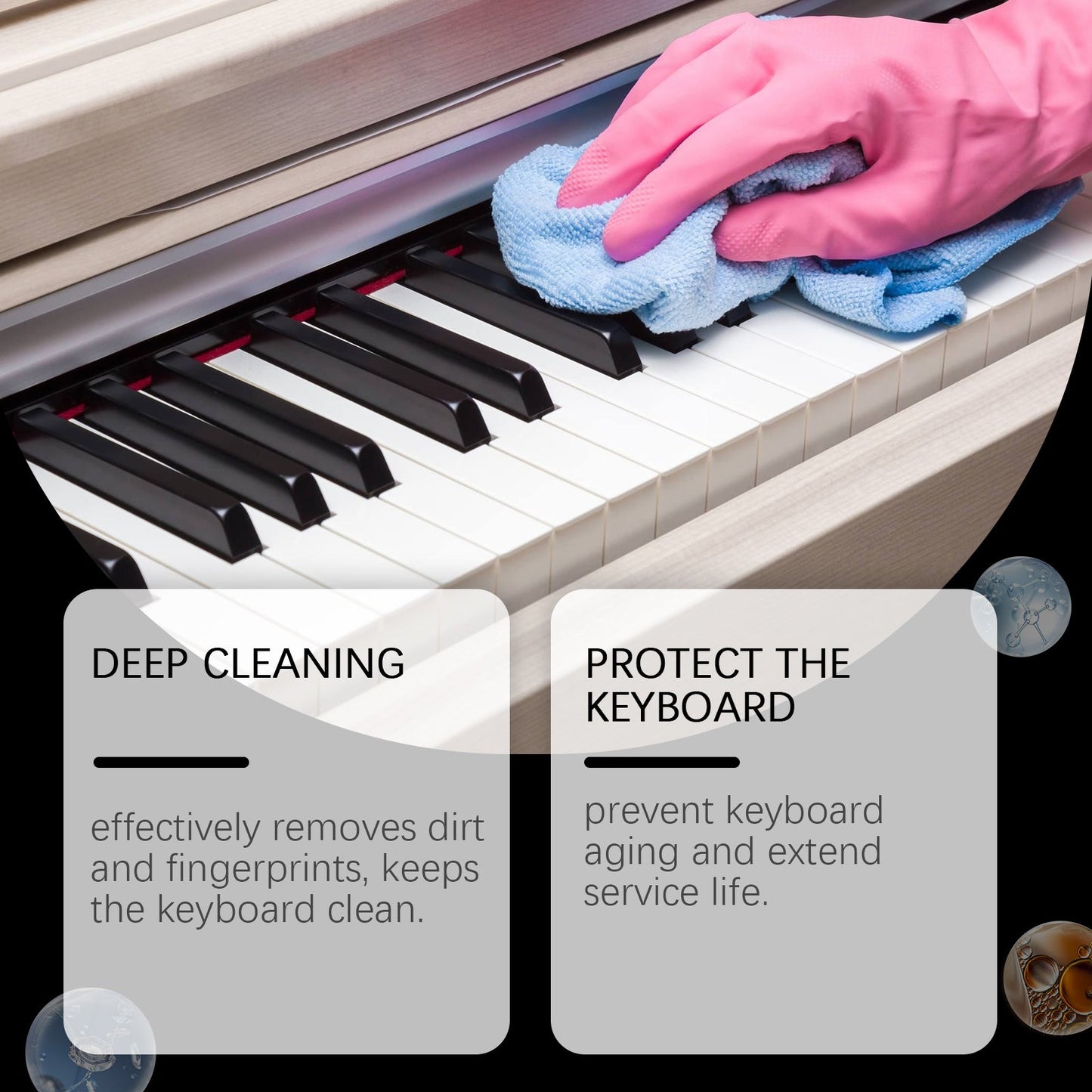 Piano Key Cleaner Cleans Key Stains Gently And Protects Multi-Function Keyboard Cleaner Spray