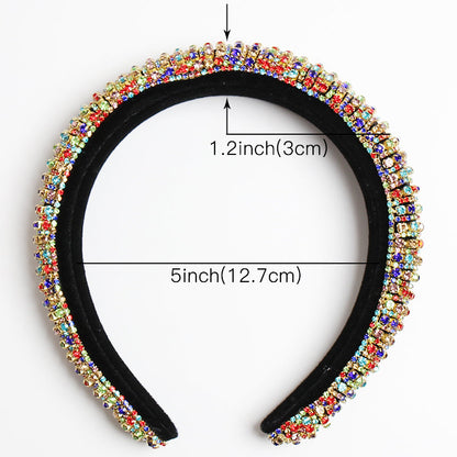 Baroque Full Crystal Hair Bands For Women Lady Luxury Shiny Padded Diamond Headband Hair Hoop Fashion Hair Accessories