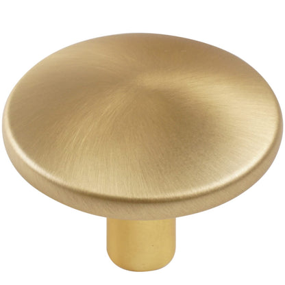 MUMU 6pc 1.65in Round Gold Brushed Oversize Cabinet Knobs Brass Color