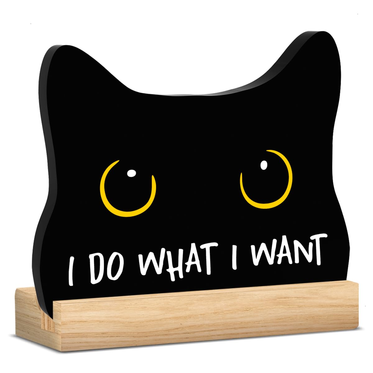 Black Cat Halloween Bathroom Decor Acrylic Funny Cat Sign Home Decor 8x12