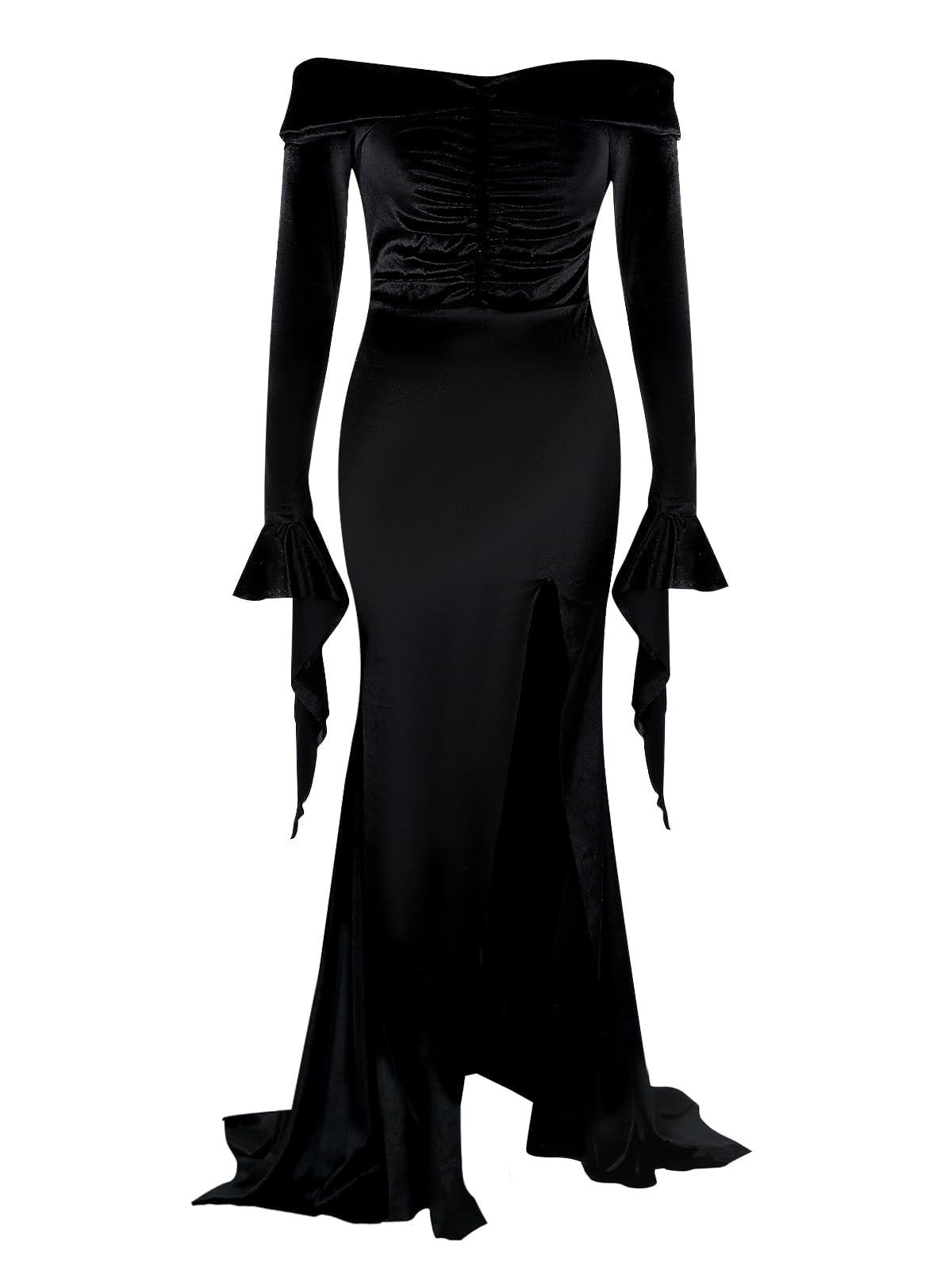 ROC PARTY Womens Gothic Floor Length Off Shoulder Dress Black Size S