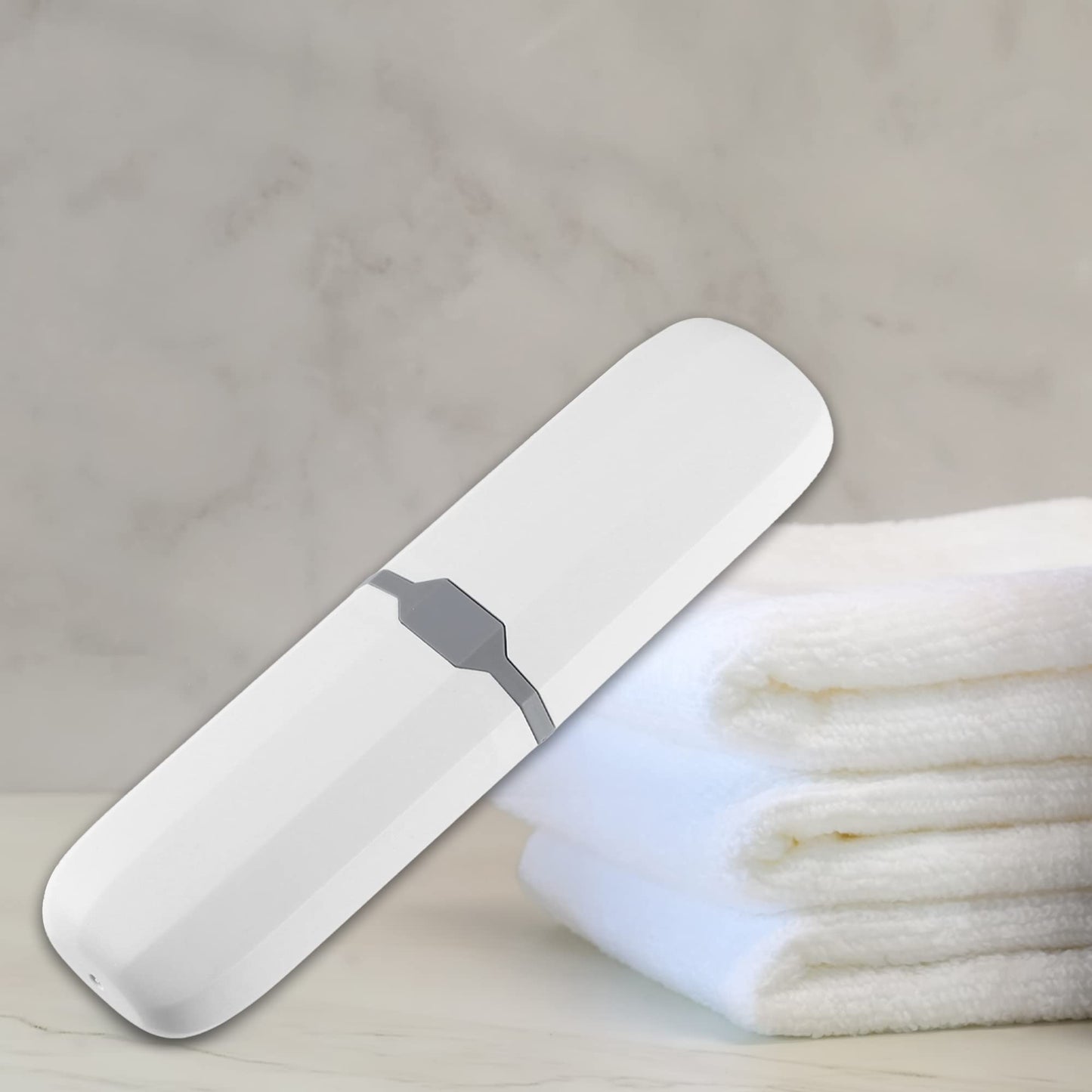 VOCOSTE Toothbrush Travel Case Plastic White 7.87x2.17 Inches