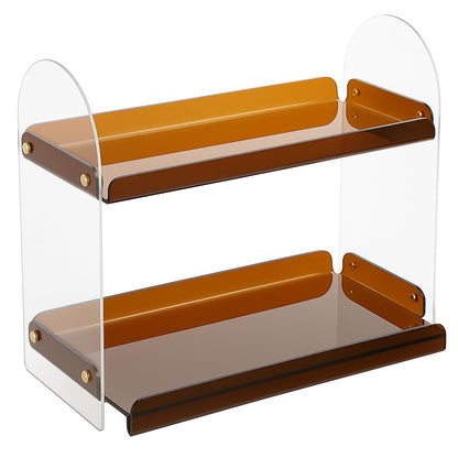 Maramugic 2 Tier Acrylic Bathroom Counter Organizer Amber Small