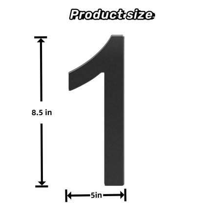 GLDonee 8.5" Acrylic Self-Adhesive House Number 3 Black Modern Address
