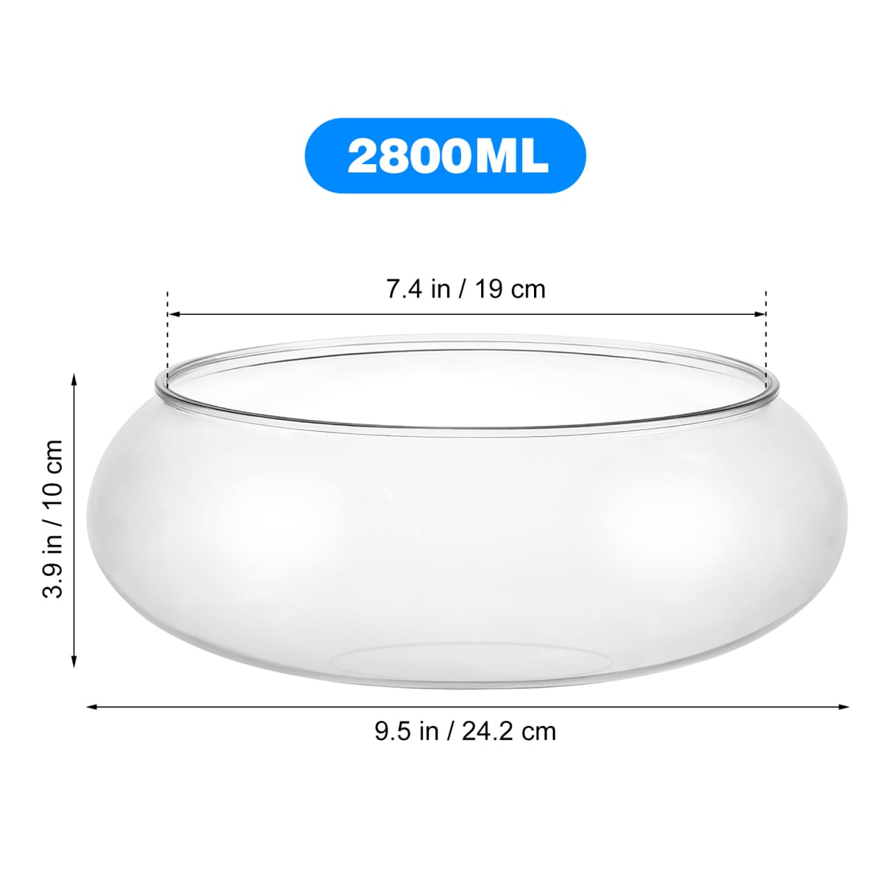 BESPORTBLE Transparent Desktop Aquarium Tank 9.52x9.52x3.93in 2800ml Plastic