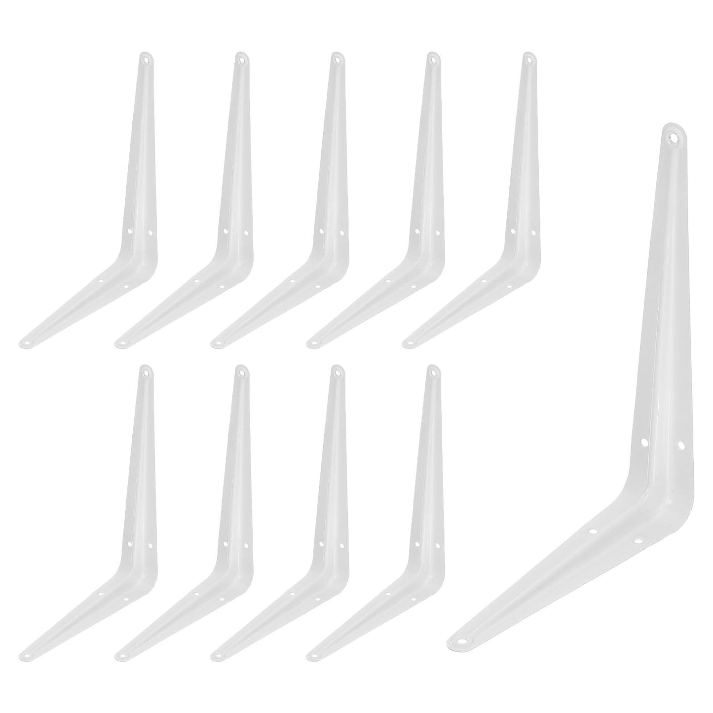 uxcell Floating Shelf Bracket 8x6in Iron L Bracket White 10 Pack