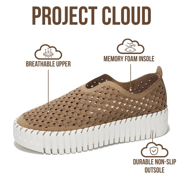 Project Cloud Loafers Lightweight Slip-On Non Slip Sneakers Beige Size 5.5