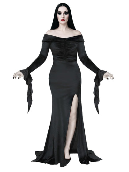 ROC PARTY Womens Gothic Floor Length Off Shoulder Dress Black Size S