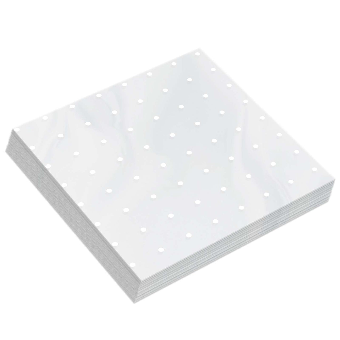 Nitelemn Transparent Cellophane Wrap 9x9in 200 Sheets White Polka Dot