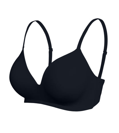 ZYQEXA Wireless Seamless Plunge Bra Black Racerback Size 38C