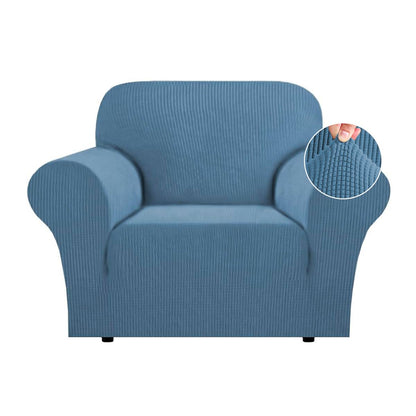 Flamingo P High Stretch Sofa Slipcover Armchair Cover Dusty Blue Size Small