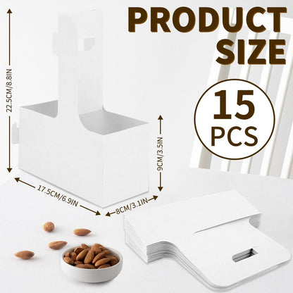 Bodaon 2 Cup Drink Carrier with Handle, 15 Pcs Kraft Paper Disposable