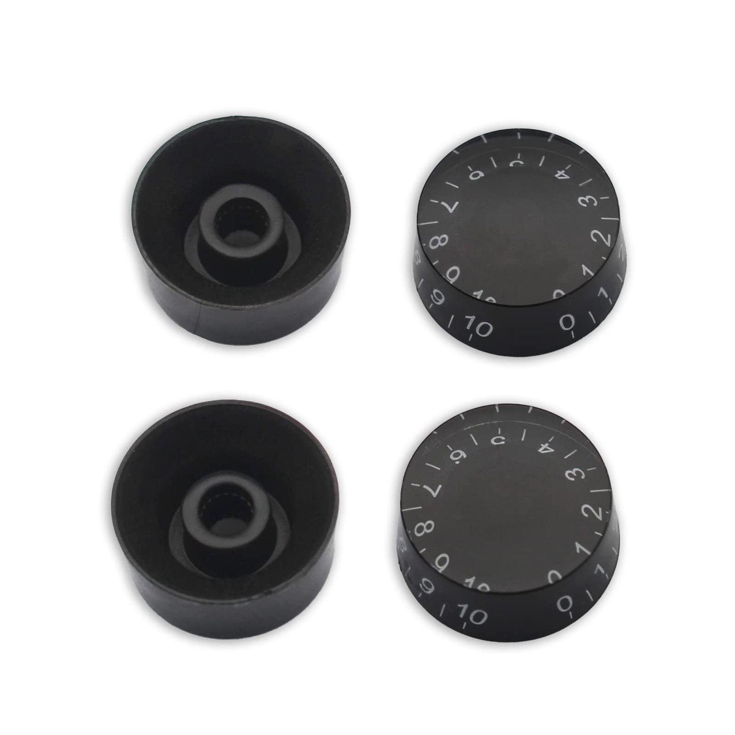 SAPHUE 4PCS Speed Control Knobs Electric Guitar Tone Volume Black