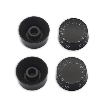 SAPHUE 4PCS Speed Control Knobs Electric Guitar Tone Volume Black