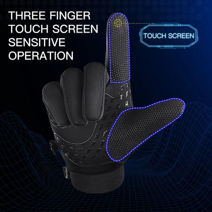 Outdoor warm cold windproof riding gloves touch screen windproof and anti-skid women's velvet full finger gloves