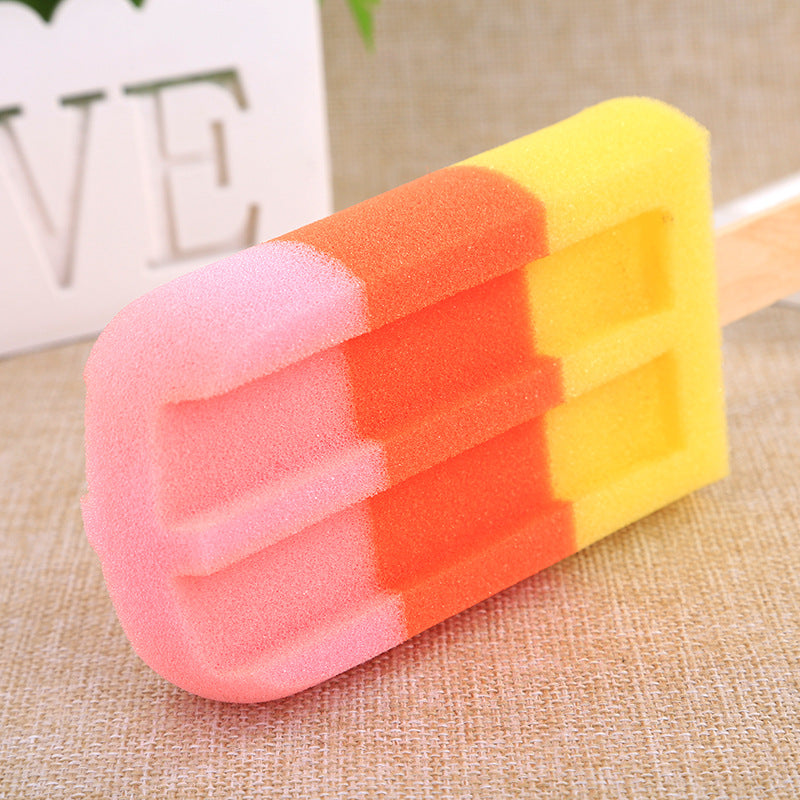Attractive Ice-Cream-Shaped Bath Cotton Multi-Functional Ice-Cream Sponge Brush Bath Can Be Hung Water Cup Cleaning Sponge