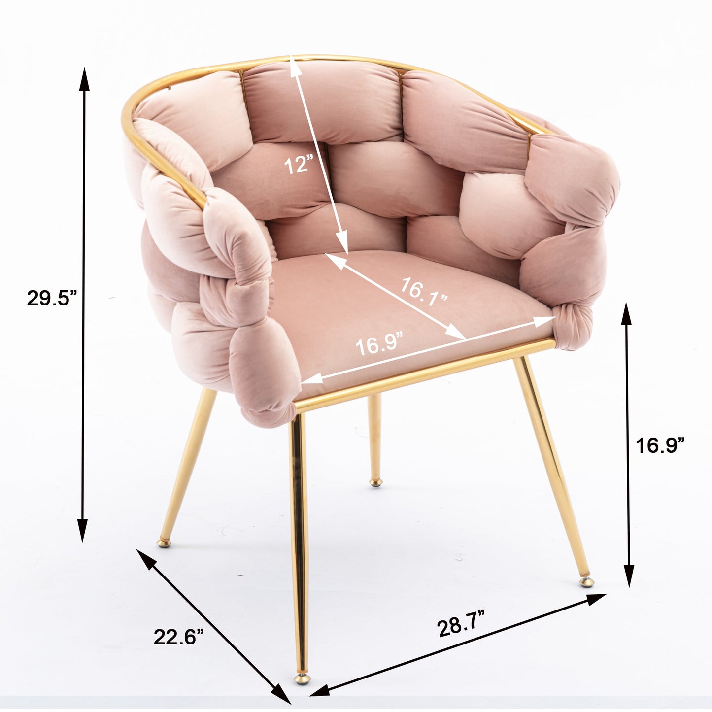 Luxury modern simple leisure velvet single sofa chair bedroom stool manicure table back chair pink set of 2