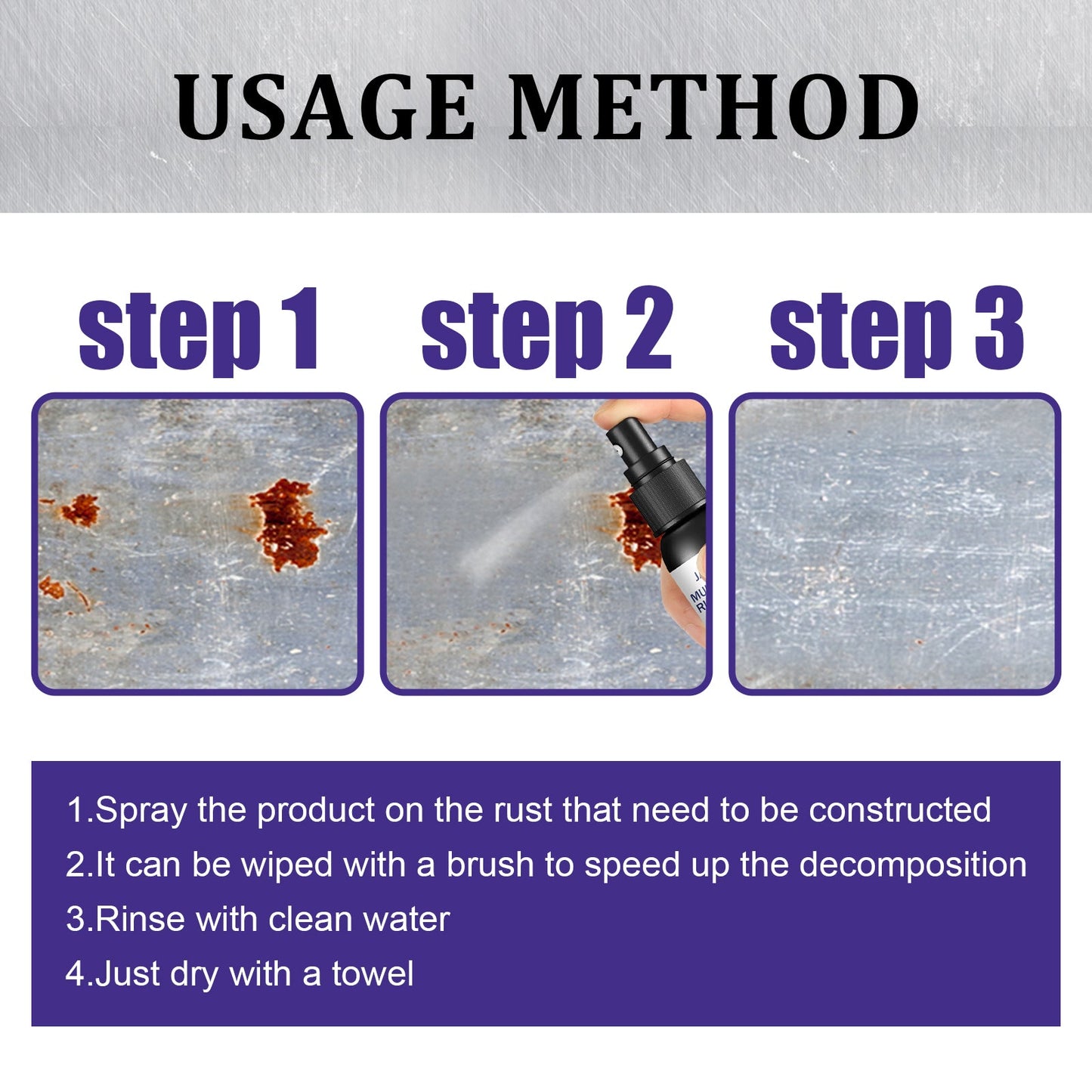 Metal Rust Remover, Multi-Functional Automotive Hub Polishing Retreader Faucet Stainless Steel Rust Removal
