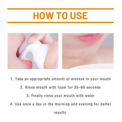 Tooth Whitening Mousse, Clean Teeth Whitening Teeth Care Gums Fresh Oral Care