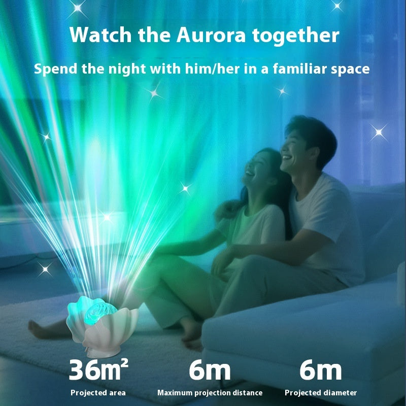 Atmosphere Shell Bedroom Aurora Dream High Sense Colorful Projection Lamp