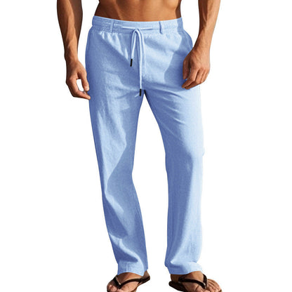 Men's Drawstring Cotton Linen Trousers
