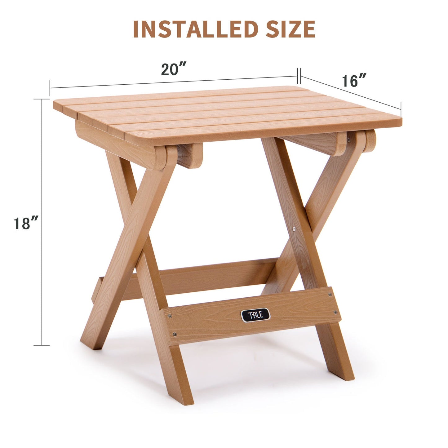 TALE Portable Folding Adirondack Side Table - All-Weather & Fade-Resistant