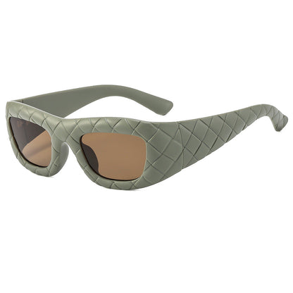 Weaving design frame, personalized fashion sunglasses, men's and women's high-end sense, European and American ins trend sun protection sunglasses