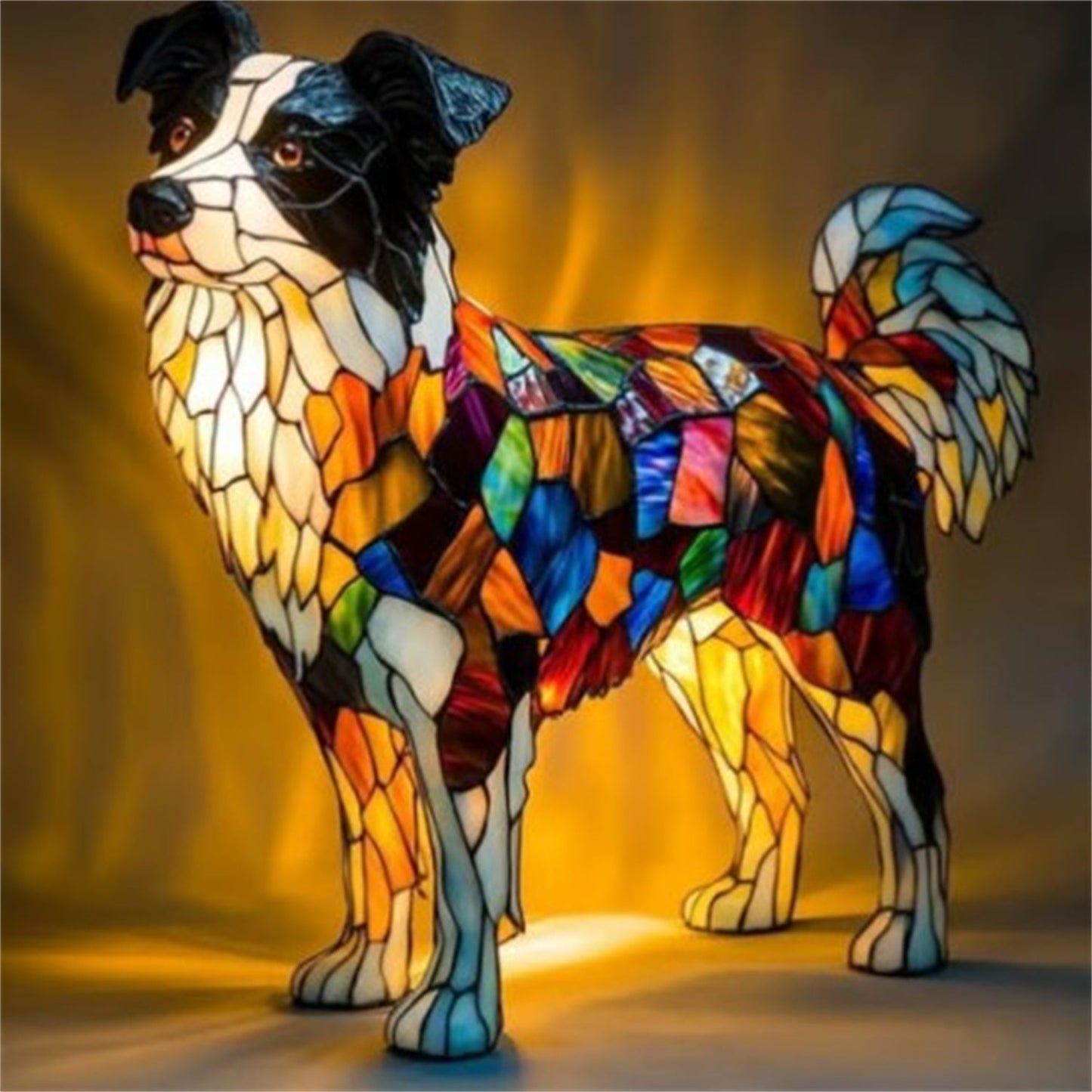 Colorful Strange Dog Lamp Resin Decorations