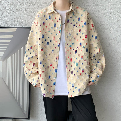Ripped Design Long-sleeved Loose Casual Shirt