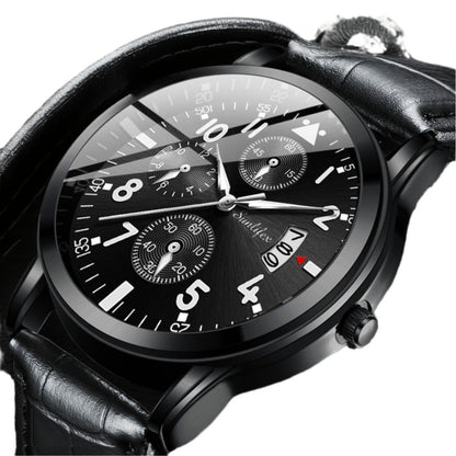 New Men's Watch Student Men's Night Light Waterproof Sports Leather Strap Black Quartz Watch